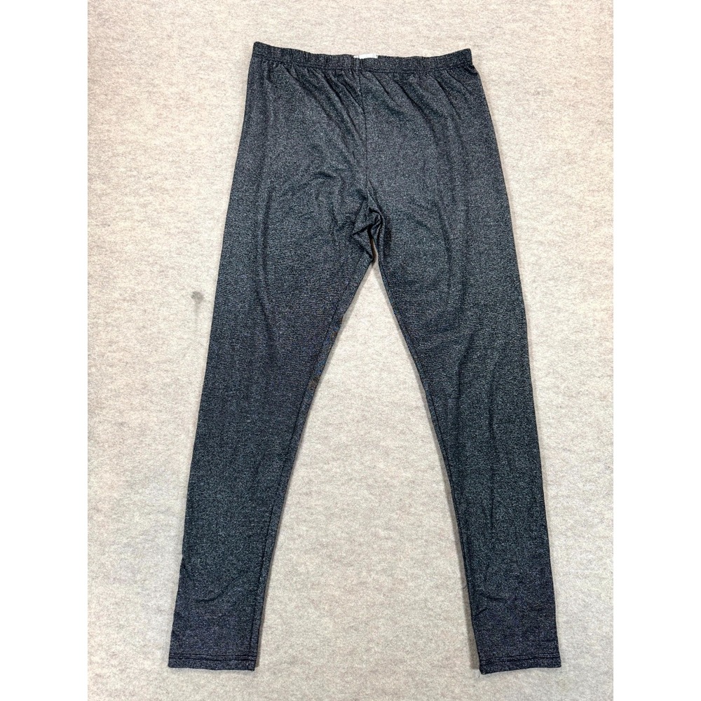 Just Be Silver Shimmer Leggings Womens 1X Gray Rayon Stretch Yoga Athleisure
